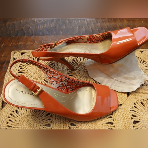 Tahari Shoes - Tahari Coral Patent Leather Slingback Heels